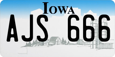 IA license plate AJS666