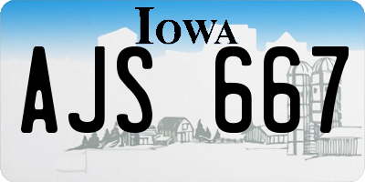 IA license plate AJS667