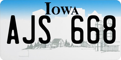 IA license plate AJS668