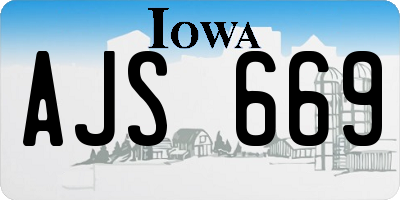 IA license plate AJS669