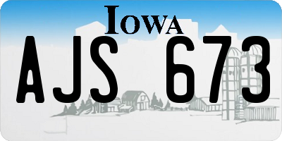 IA license plate AJS673