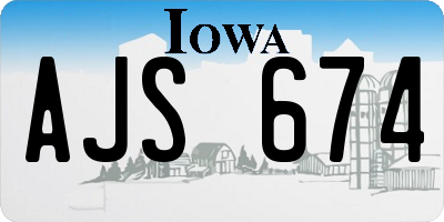 IA license plate AJS674