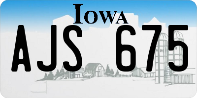 IA license plate AJS675