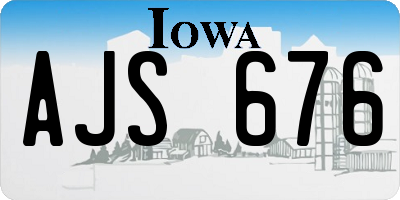 IA license plate AJS676