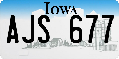 IA license plate AJS677
