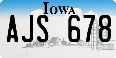 IA license plate AJS678