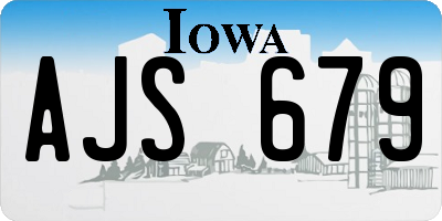 IA license plate AJS679