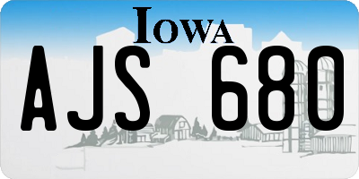 IA license plate AJS680