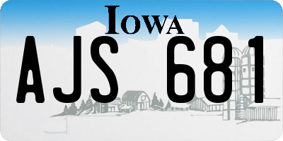 IA license plate AJS681
