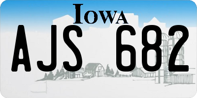 IA license plate AJS682