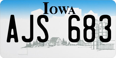 IA license plate AJS683