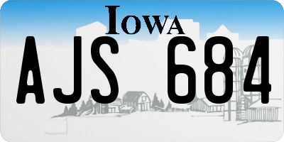 IA license plate AJS684