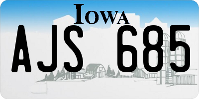 IA license plate AJS685