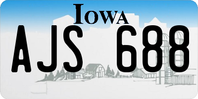 IA license plate AJS688