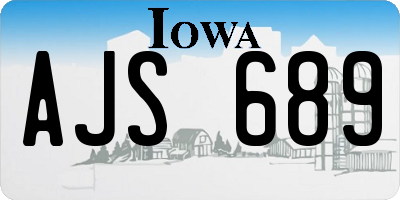 IA license plate AJS689