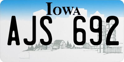 IA license plate AJS692
