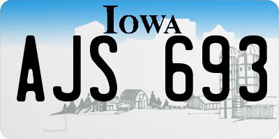 IA license plate AJS693