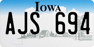 IA license plate AJS694