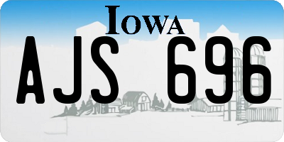 IA license plate AJS696