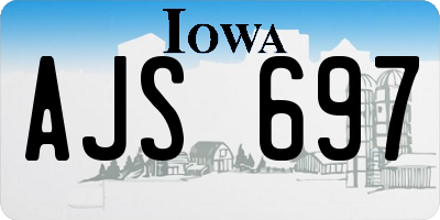IA license plate AJS697