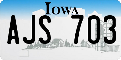 IA license plate AJS703