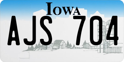 IA license plate AJS704