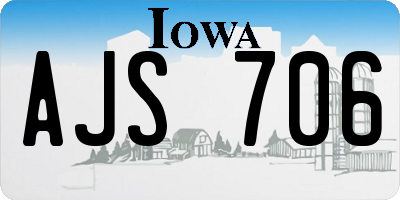 IA license plate AJS706