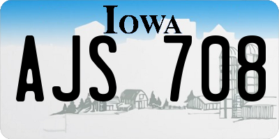 IA license plate AJS708