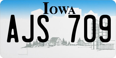 IA license plate AJS709