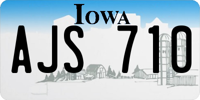 IA license plate AJS710
