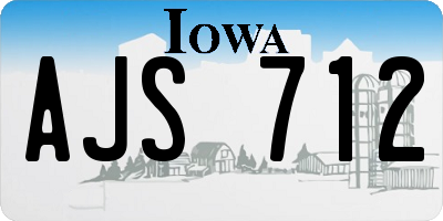 IA license plate AJS712