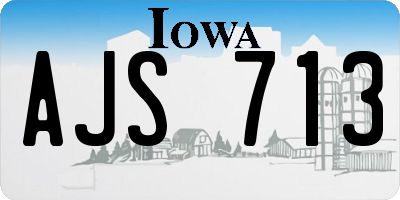 IA license plate AJS713