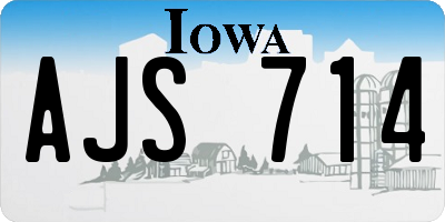 IA license plate AJS714