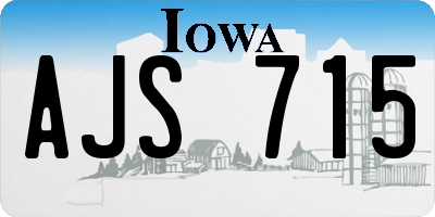 IA license plate AJS715