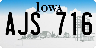 IA license plate AJS716