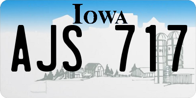 IA license plate AJS717