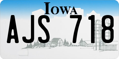 IA license plate AJS718