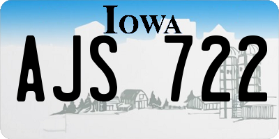 IA license plate AJS722