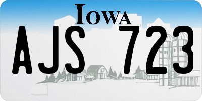 IA license plate AJS723
