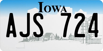 IA license plate AJS724