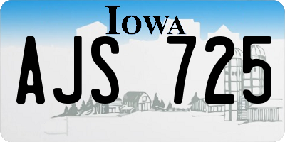 IA license plate AJS725