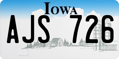 IA license plate AJS726