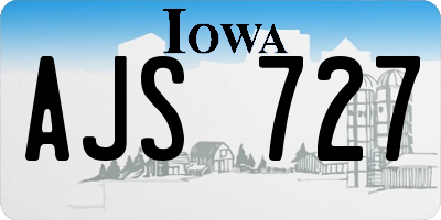 IA license plate AJS727