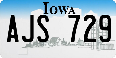 IA license plate AJS729