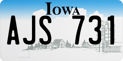 IA license plate AJS731