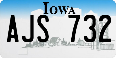 IA license plate AJS732