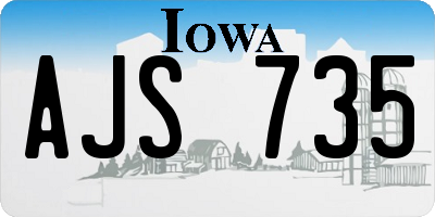 IA license plate AJS735