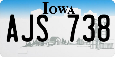 IA license plate AJS738