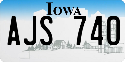 IA license plate AJS740