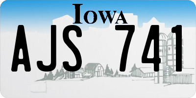 IA license plate AJS741